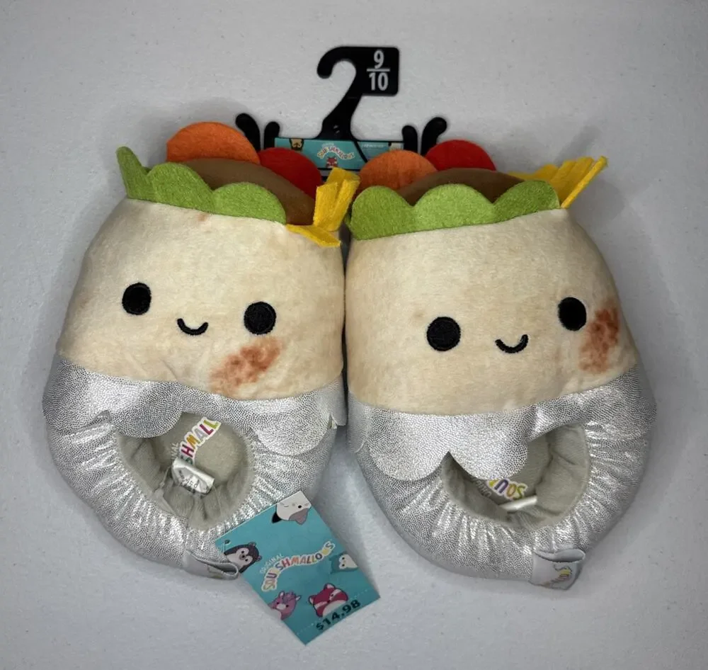 Squishmallows Kids Bernardo the Burrito Plush Slipper Girls Size 9/10